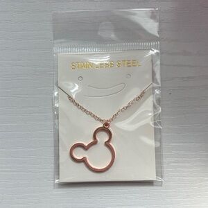 Rose Gold Mickey Mouse Pendant Necklace